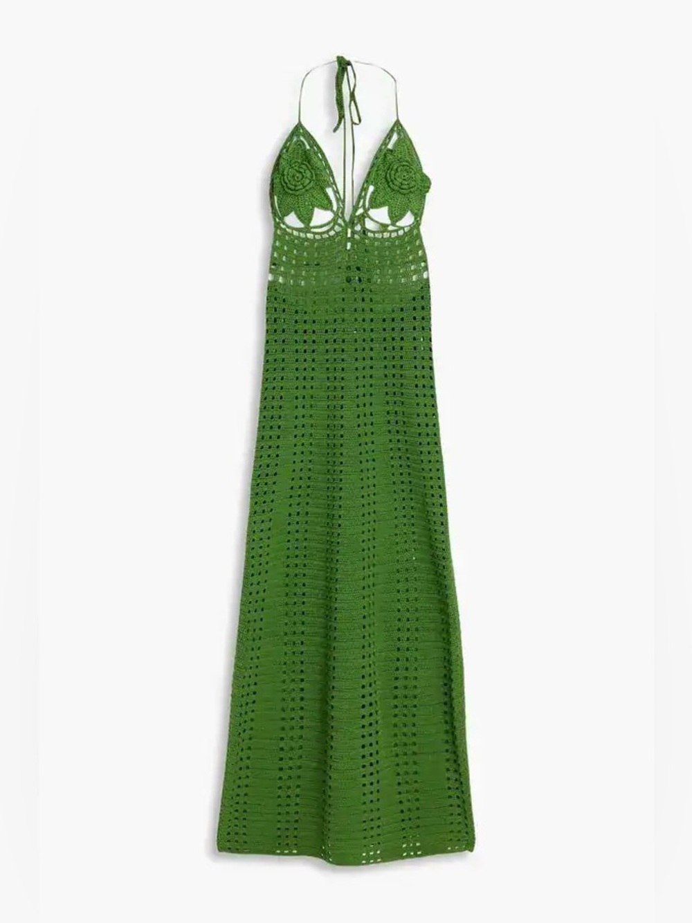 Cult Gaia Mercedes Crochet Dress in Basil Size Extra Small